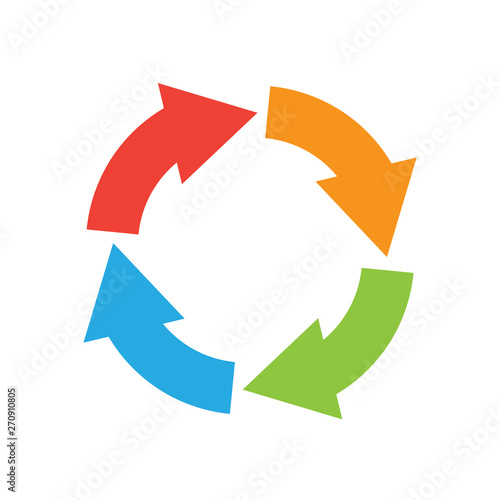 Free Download vector colorful cycle arrow. Reload and rotation loop sign. - GFXLoad
