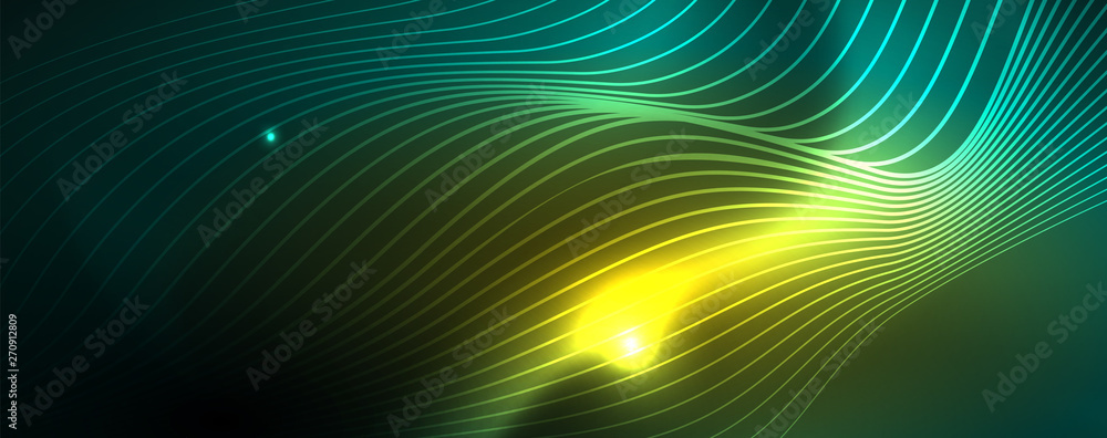 Shiny neon vector wave line abstract background, motion concept Shiny neon vector wave line abstract background, motion concept