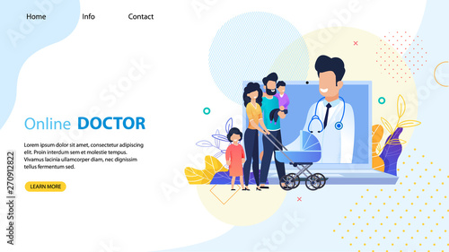 Online Doctor for Whole Family Landing Page Mockup