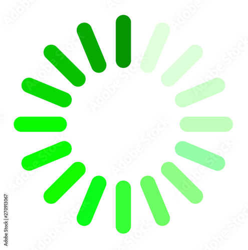 loading sign icon, vector symbol of download and upload and waiting, green color, recycling