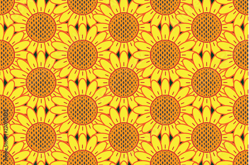 sunflower pattern seamless, vector illustration