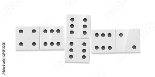 Domino game match realistic illustration