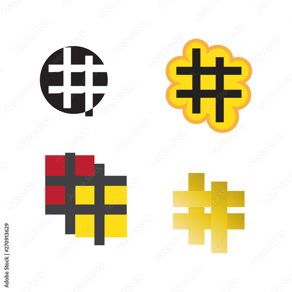 Obraz premium Hashtag Design Logo Template Elements