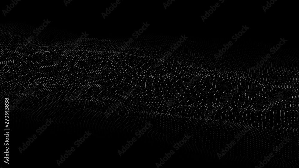 Abstract wave of many points. 3D futuristic background illustration. Vector illustration Abstract wave of many points. 3D futuristic background illustration. Vector illustration