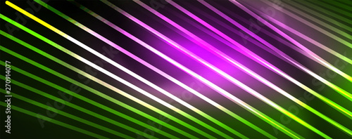 Vector neon light lines concept  abstract background