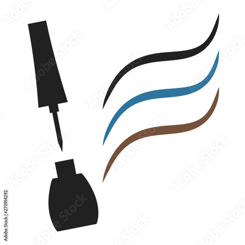 Liquid eyeliner samples isolated on white background