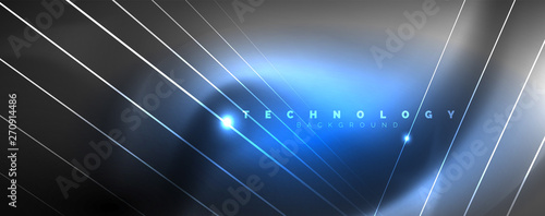 Color light with lines, outer space background, bright rays