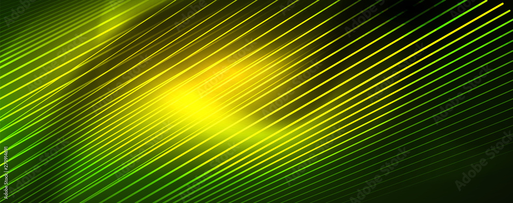 Obraz premium Vector neon light lines concept, abstract background