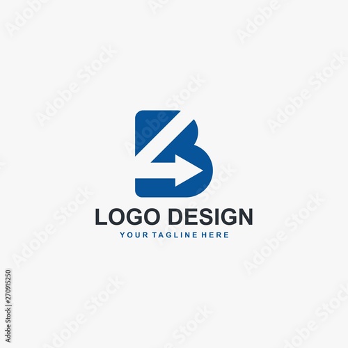 Letter B and arrow logo design vector. Abstract logo design. Type logo for business. Free Download Letter B and arrow logo design vector. Abstract logo design. Type logo for business. - GFXLoad