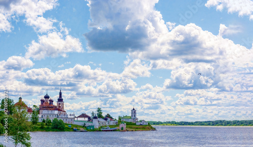 View from the river to the old Russian monastery.