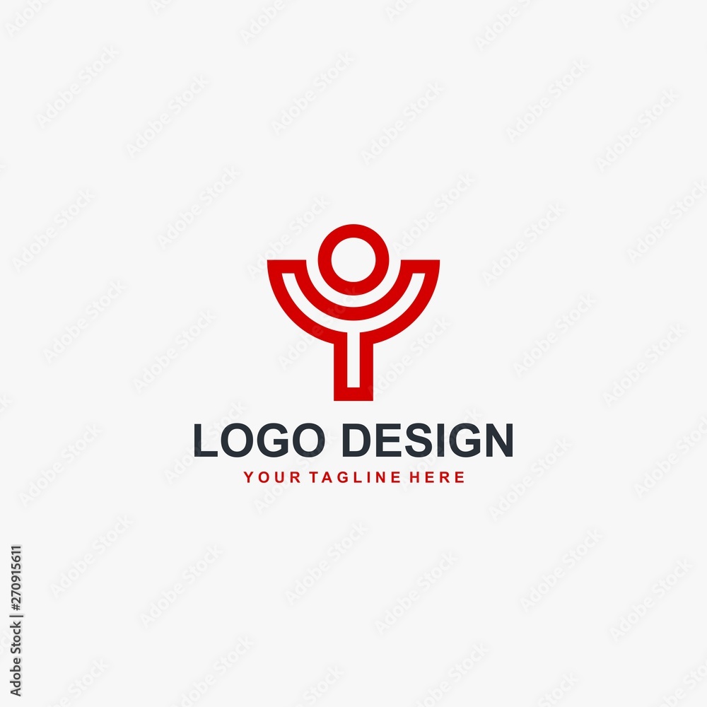 Obraz premium Letter Y logo design vector. Technology logo design.