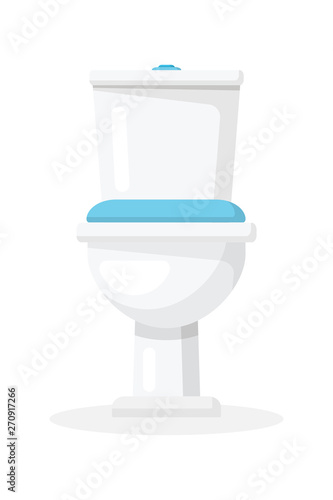 Ceramic toilet, wc flat vector illustration