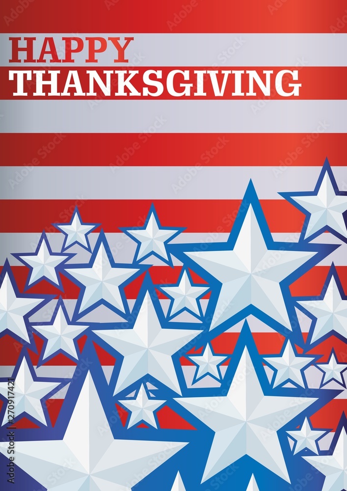 Obraz premium vector background with stars Happy Thanksgiving for posters, announcements, greetings