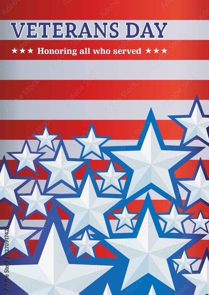 vector background with stars Veterans day, vector template for posters, announcements, greetings