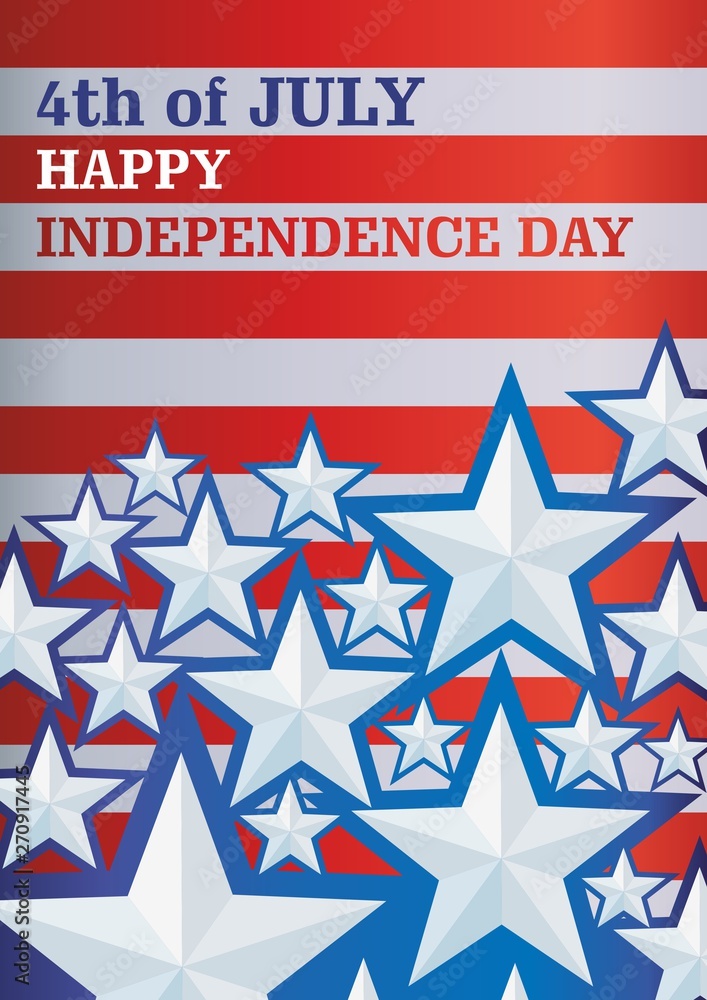 vector background with stars Independence Day, vector template for posters, announcements, greetings
