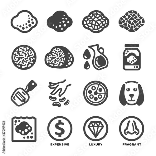 truffle mushroom icon set,vector and illustration