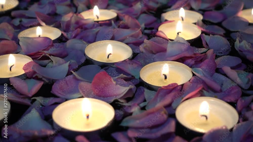 Roses and candles on a black background. Roses and candles on a black background.