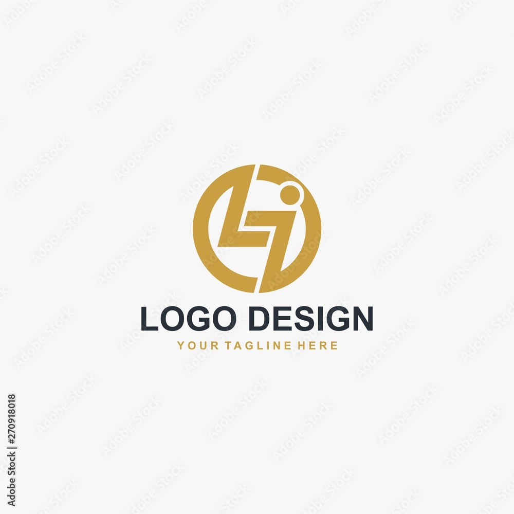 Letter LI logo design vector. Abstract font logo design. Letter LI logo design vector. Abstract font logo design.