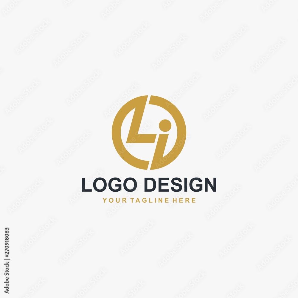 Letter LI logo design vector. Abstract font logo design. Letter LI logo design vector. Abstract font logo design.