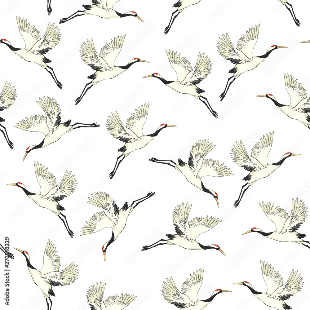 crane, pattern, vector, illustration crane, pattern, vector, illustration