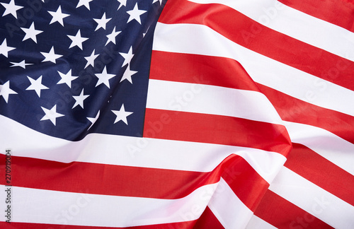 American flag background. Waving USA flag. 
