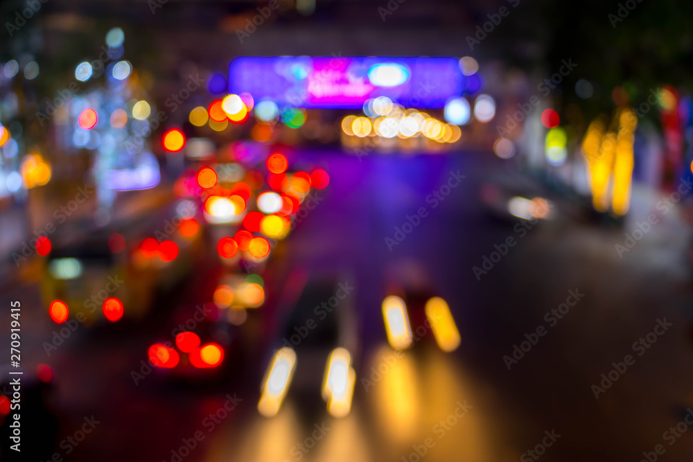 Abstract background of traffic light New Year at night.