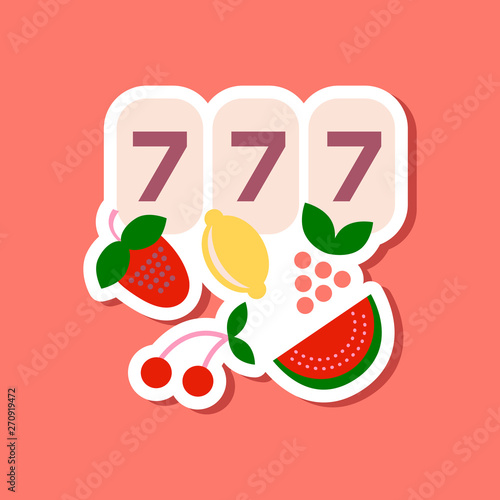 paper sticker on stylish background jackpot Lucky seven