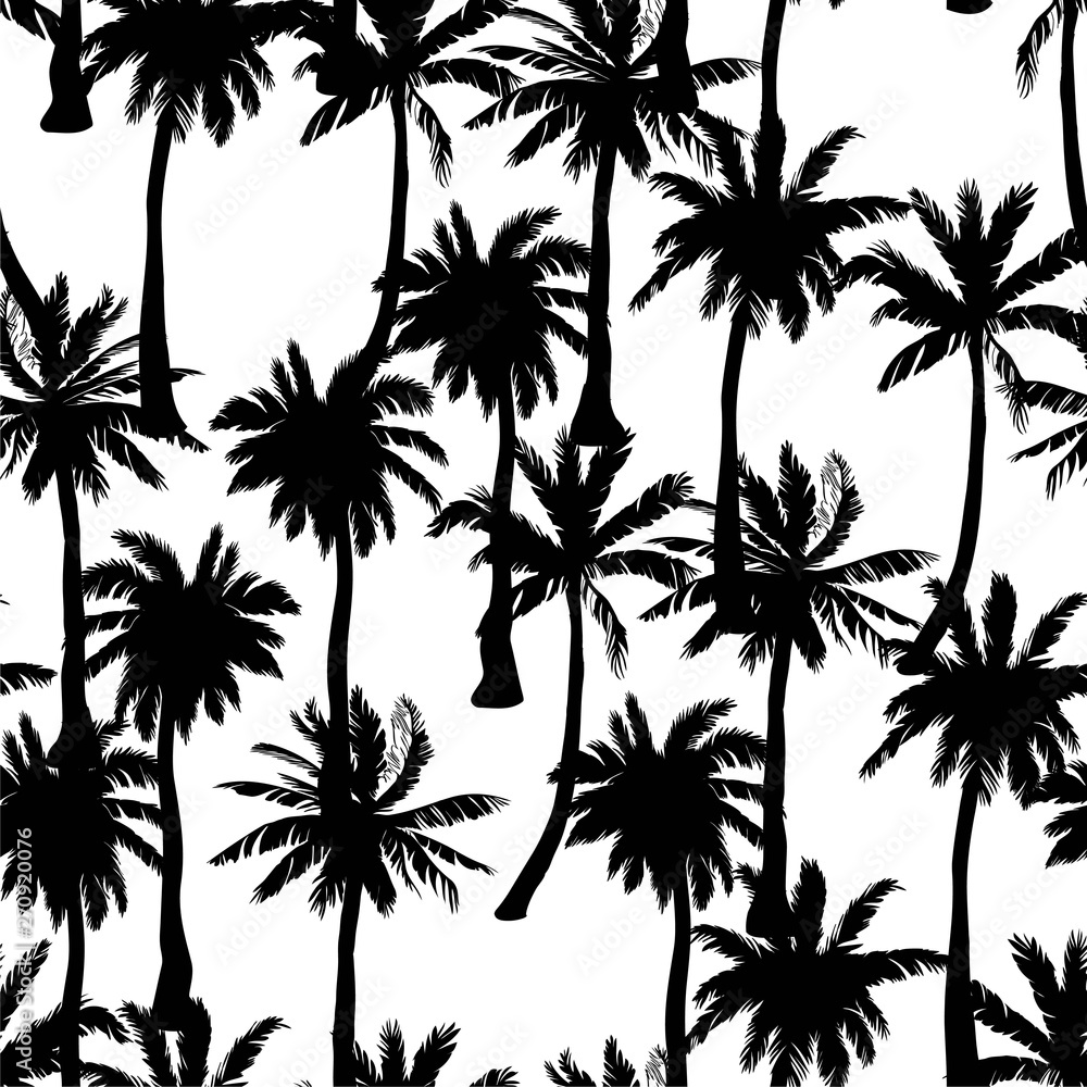 Vector seamless pattern with palm trees