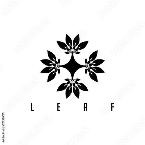 Geometrically shaped flower images parallel to the four directions.