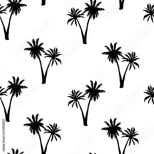 Vector seamless pattern with palm trees © Vladimir