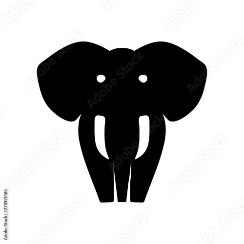 Icono plano silueta elefante en color negro