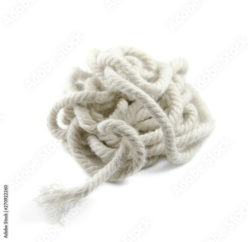 tangled rope isolated on white background