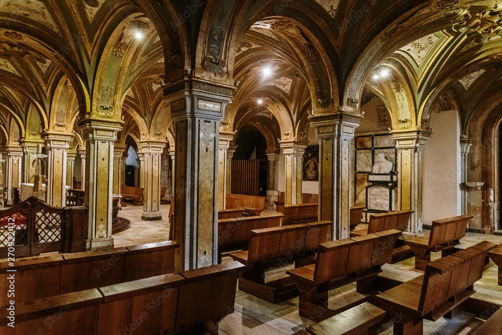 Columns of the crypt of the Cathedral Basilica of San Sabino in Bari.
