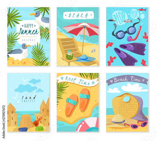 Summer holiday items cards