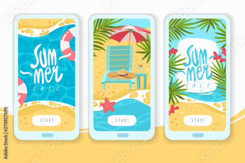 Summer holiday items vertical banners