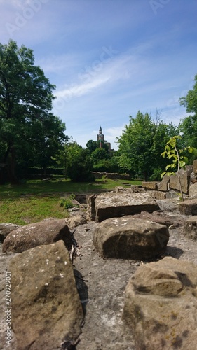 Ruins and church in the tsarevets fortress, veliko tarnovo, Bulgaria 
