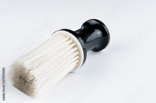 Hairdresser brush isolated on white background.Copy space
