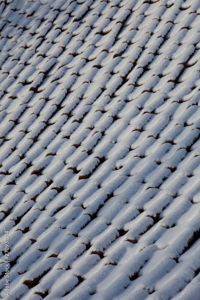 Winter Meppel Drente Netherlands. Roof tile snow Winter Meppel Drente Netherlands. Roof tile snow