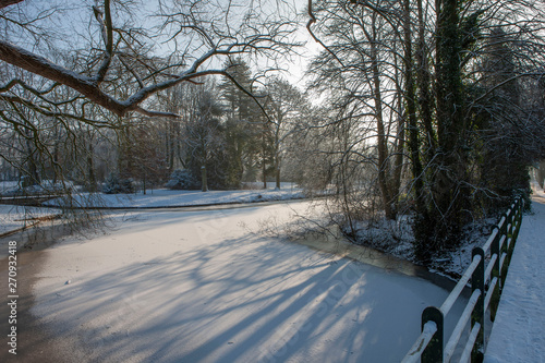 Winter in the city of Meppel drente Netherlands. Wilhelminapark. photo