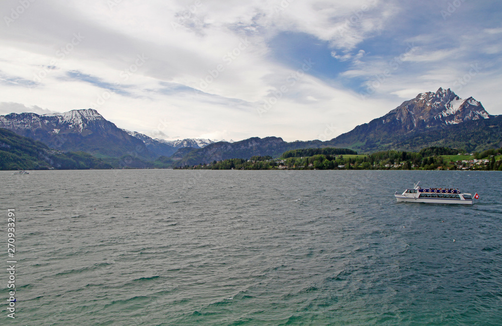 tourist ferry on swiss Lake Luzern