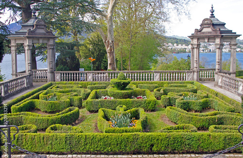 garden of Meggenhorn Castle that located close to city Luzern
