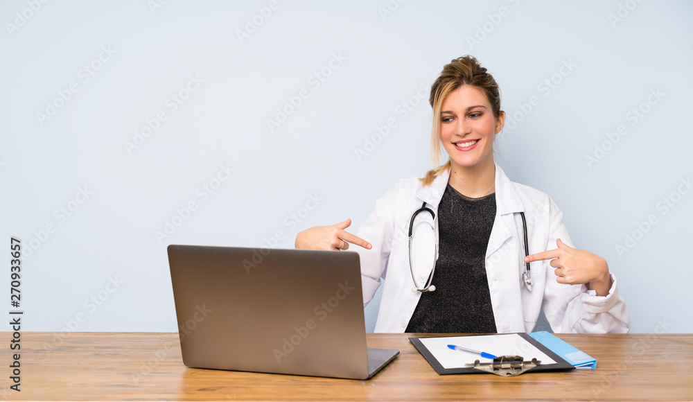 Blonde doctor woman proud and self-satisfied Blonde doctor woman proud and self-satisfied
