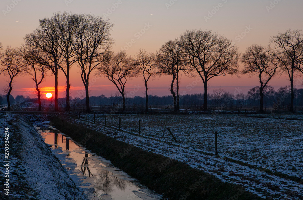 Sunset Echten Netherlands drente 