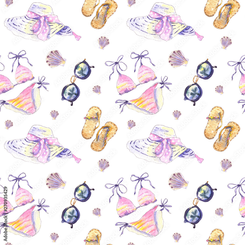 Beach accessories pattern Beach accessories pattern