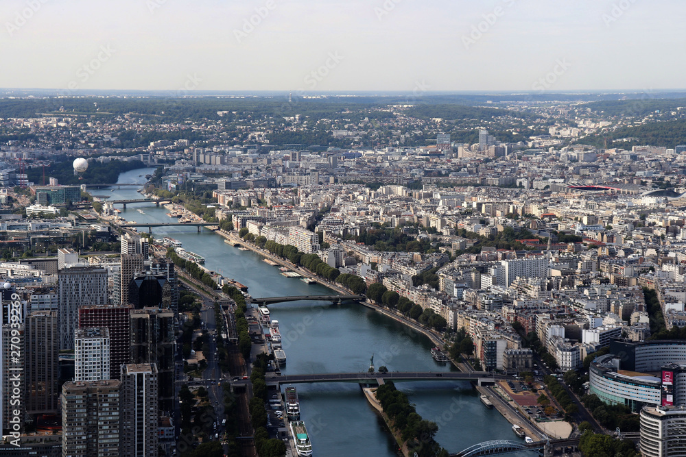 An aerial view of Paris, France