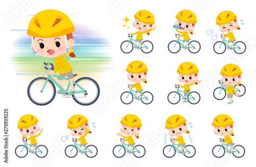 yellow clothing girl_road bike