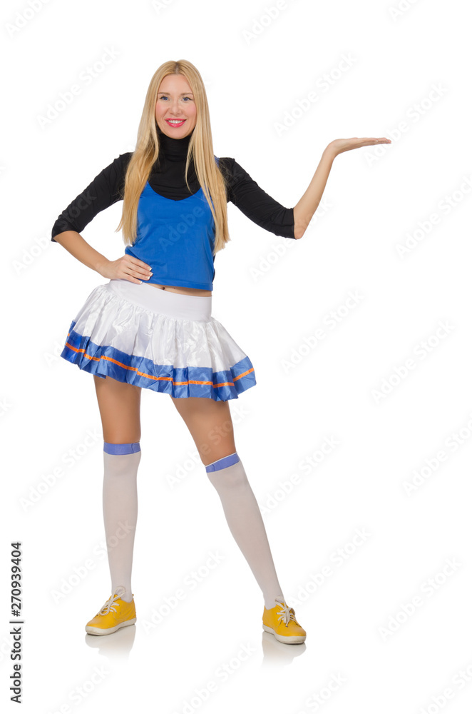 Fototapeta premium Cheerleader isolated on the white background