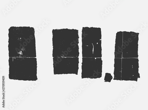 Set of monochrome black and white abstract vector grunge textures.