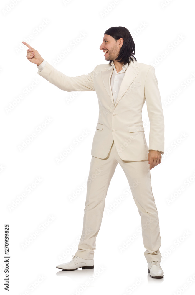 Man in funny concept isolated on white Man in funny concept isolated on white