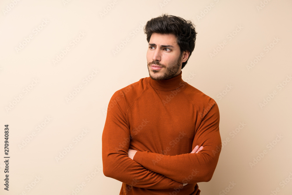 Handsome over isolated wall portrait Handsome over isolated wall portrait